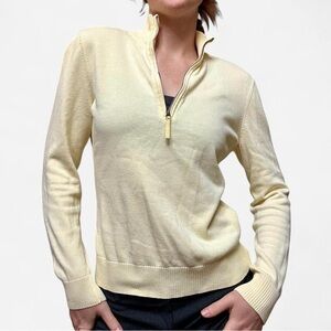 Foxcroft Vintage cotton butter yellow quarter zip